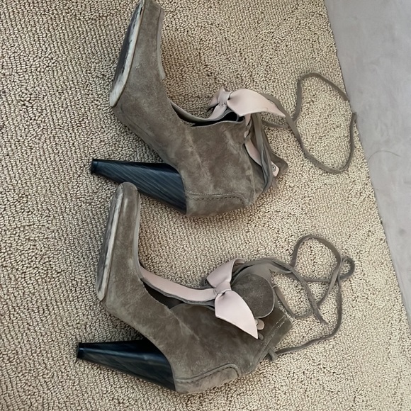 isabel marant Milla tie cut out leather suede loafer ankle boot bootie 38 7.5-8 - Picture 8 of 13